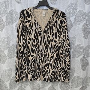 Black and Cream Patterned Hoodie
